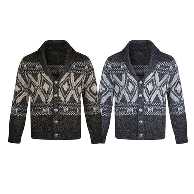Shawl-Collar Patterned Cardigan Korean Street Fashion Cardigan By Made Extreme Shop Online at OH Vault