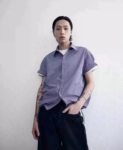 Clean Fit Plaid Buttoned Shirt Korean Street Fashion Shirt By In Knots Shop Online at OH Vault