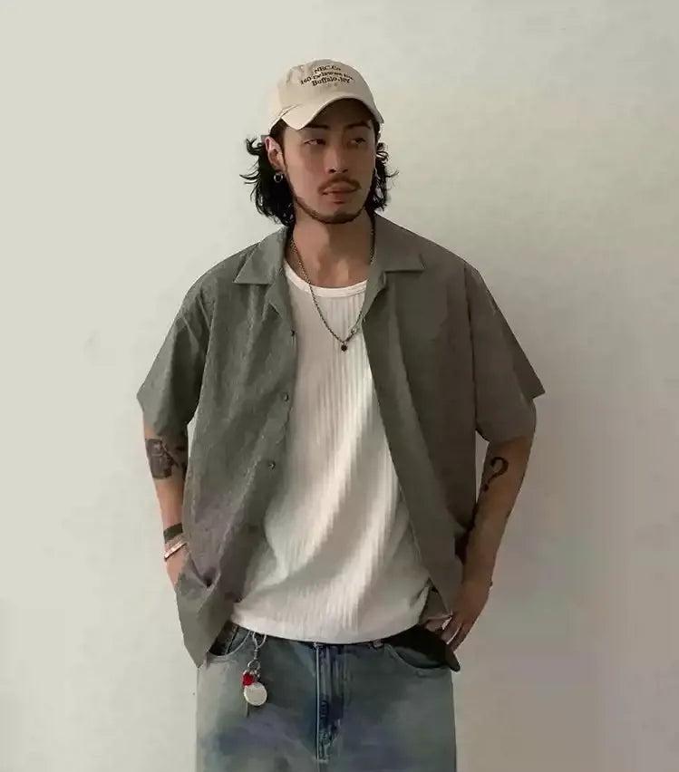 Plain Front Pocket Shirt Korean Street Fashion Shirt By In Knots Shop Online at OH Vault