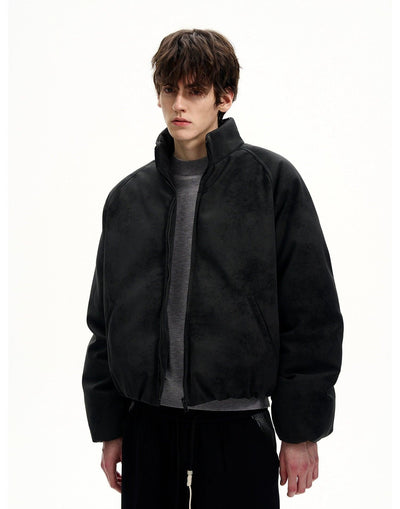 Micro Suede Padded Bomber Jacket Korean Street Fashion Jacket By MaxDstr Shop Online at OH Vault