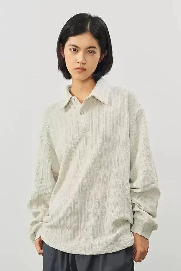 Clean Fit Textured L/S Polo