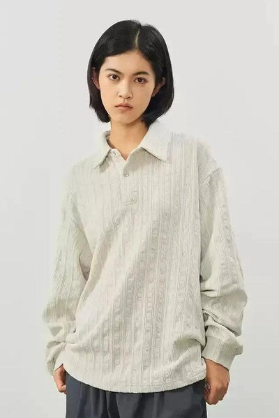 Clean Fit Textured L/S Polo