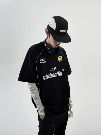 Racing Style T-Shirt Korean Street Fashion T-Shirt By Ash Dark Shop Online at OH Vault