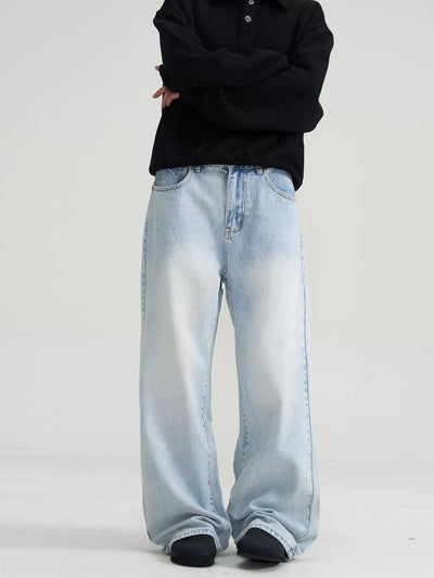 Light Fade Highlight Jeans Korean Street Fashion Jeans By A PUEE Shop Online at OH Vault