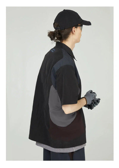 Dual Zip Spliced Shirt Korean Street Fashion Shirt By Decesolo Shop Online at OH Vault