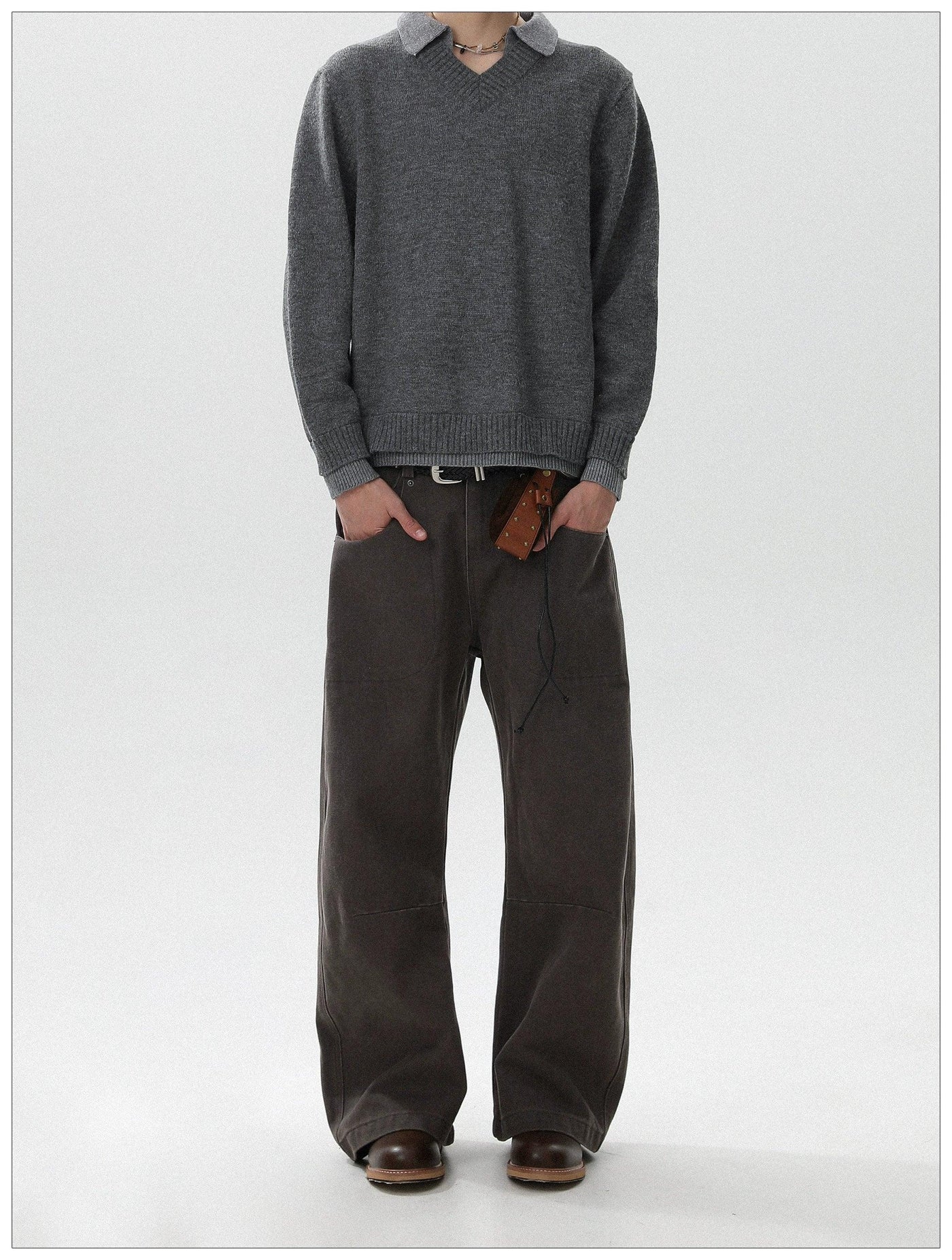 Washed Straight Carpenter Pants Korean Street Fashion Pants By Mr Nearly Shop Online at OH Vault