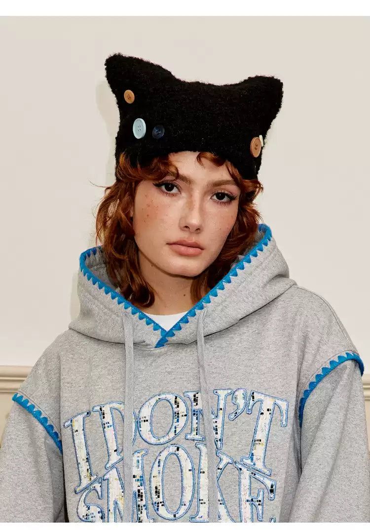 Assorted Buttons Kitty Knit Hat Korean Street Fashion Hat By Donsmoke Shop Online at OH Vault