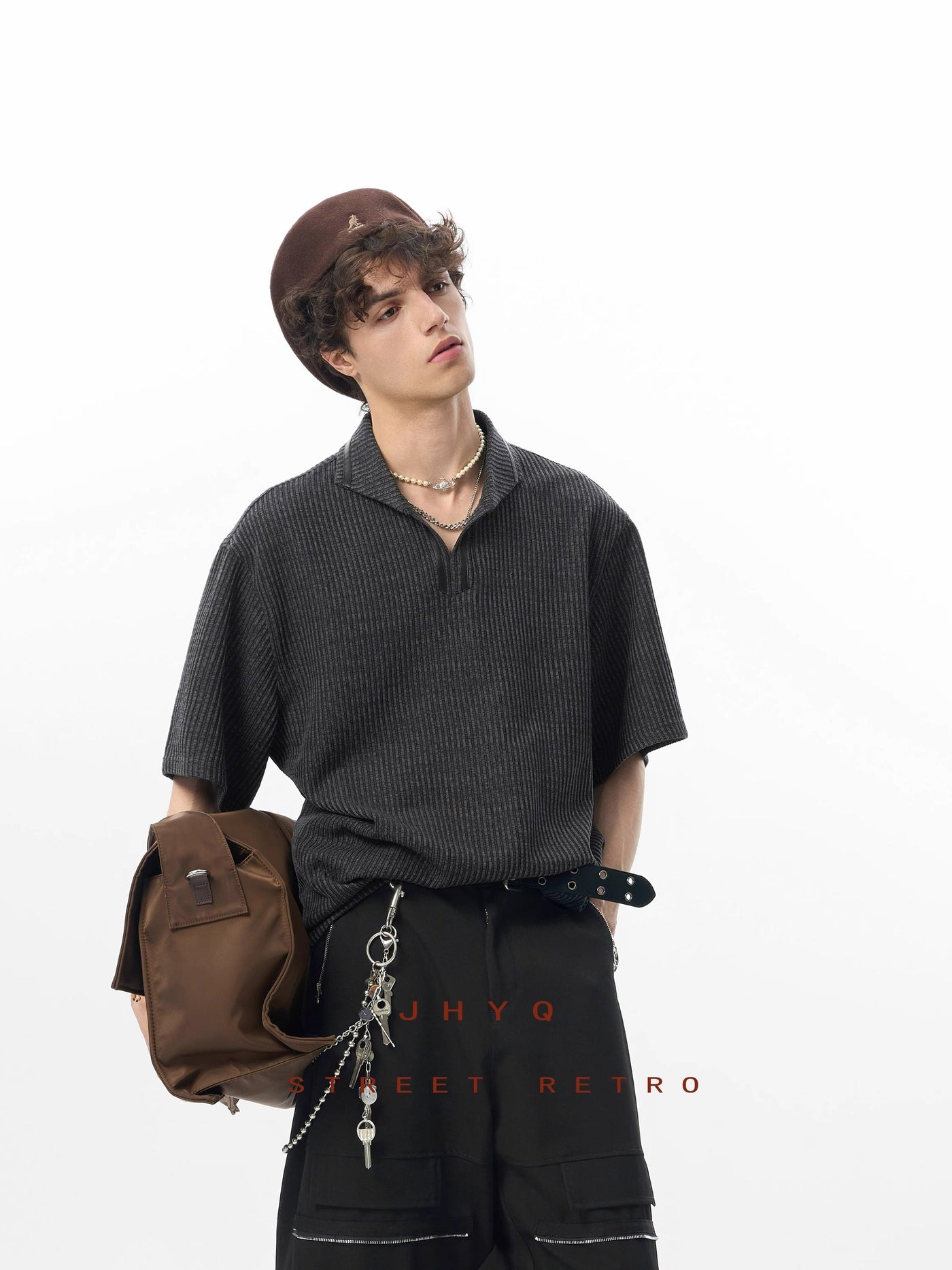 Chic Striped Polo Korean Street Fashion Polo By JHYQ Shop Online at OH Vault