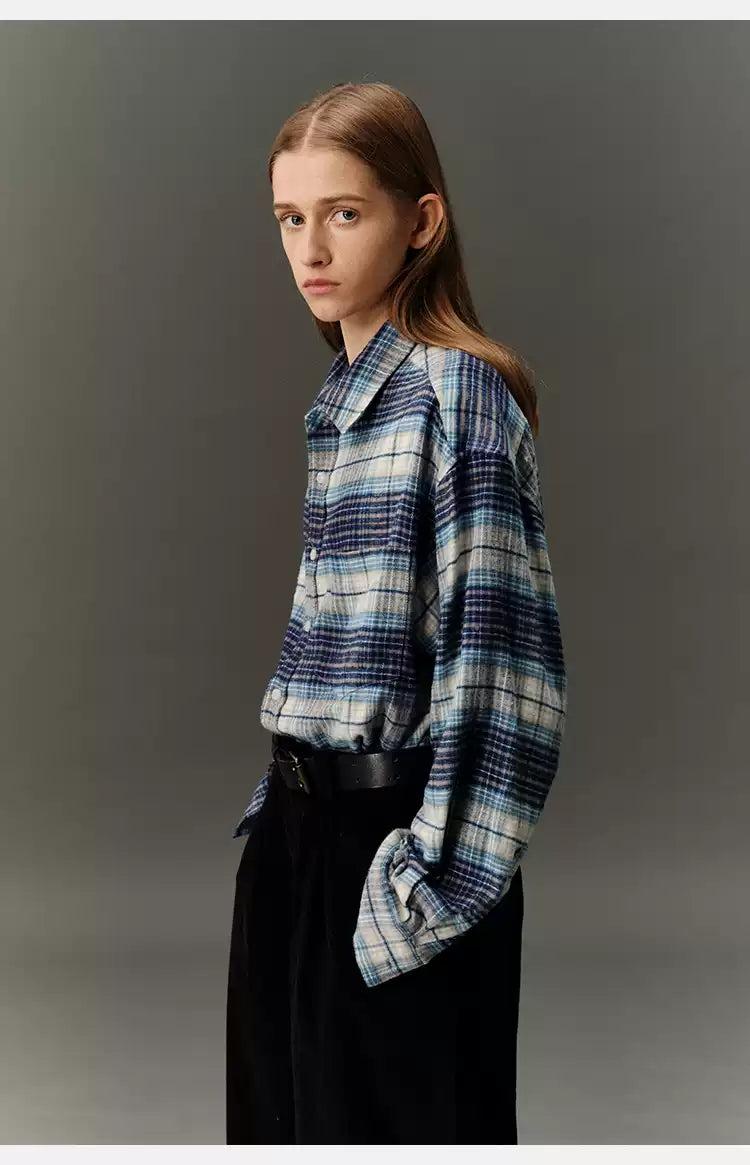 Casual Plaid Pattern Shirt Korean Street Fashion Shirt By Country Moment Shop Online at OH Vault