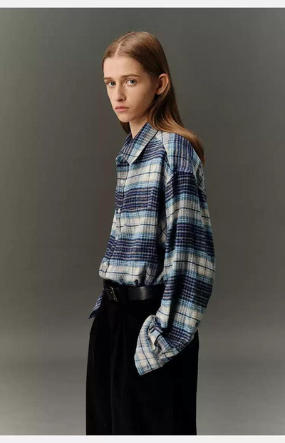 Casual Plaid Pattern Shirt Korean Street Fashion Shirt By Country Moment Shop Online at OH Vault
