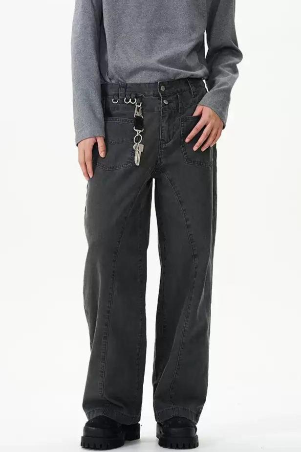 Front Pockets Bootcut Jeans Korean Street Fashion Jeans By 77Flight Shop Online at OH Vault