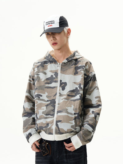 Reversible Camouflage Zip-Up Hoodie Korean Street Fashion Hoodie By A PUEE Shop Online at OH Vault