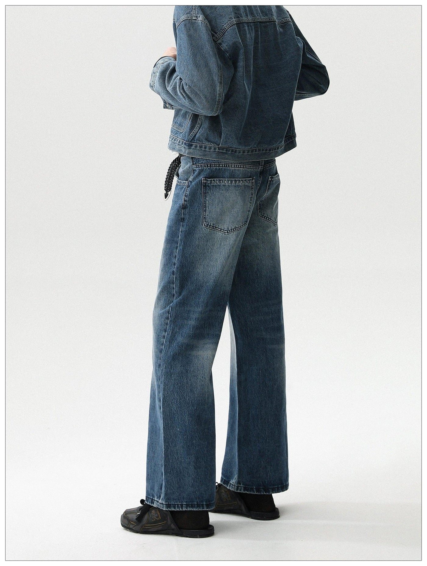 Straight Leg Faded Versatile Jeans Korean Street Fashion Jeans By Mr Nearly Shop Online at OH Vault