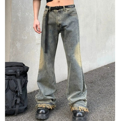 Faded Circles Frayed Jeans Korean Street Fashion Jeans By Poikilotherm Shop Online at OH Vault