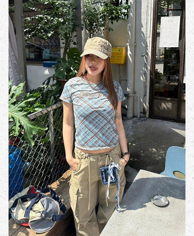 Pattern Print Cropped T-Shirt Korean Street Fashion T-Shirt By Made Extreme Shop Online at OH Vault