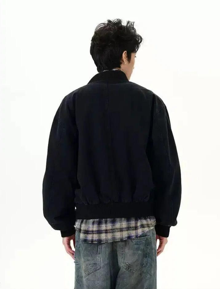 Flap Pocket Zip & Buttons Jacket Korean Street Fashion Jacket By 77Flight Shop Online at OH Vault