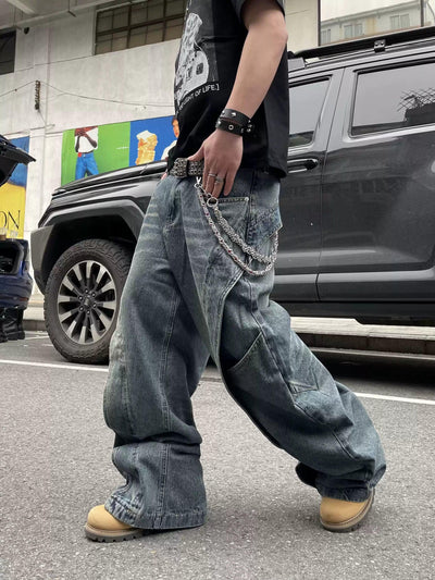 Washed Side Split Jeans Korean Street Fashion Jeans By Dark Fog Shop Online at OH Vault