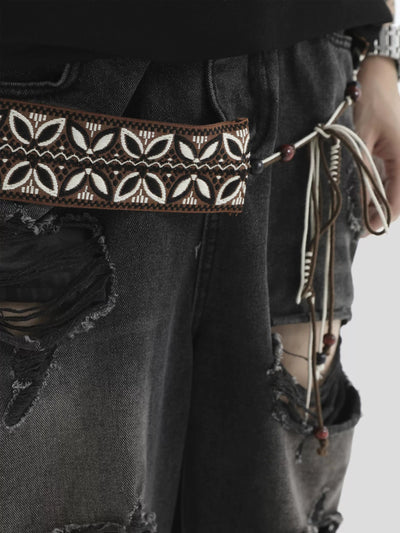 Stitched Tribal Style Belt Korean Street Fashion Belt By INS Korea Shop Online at OH Vault