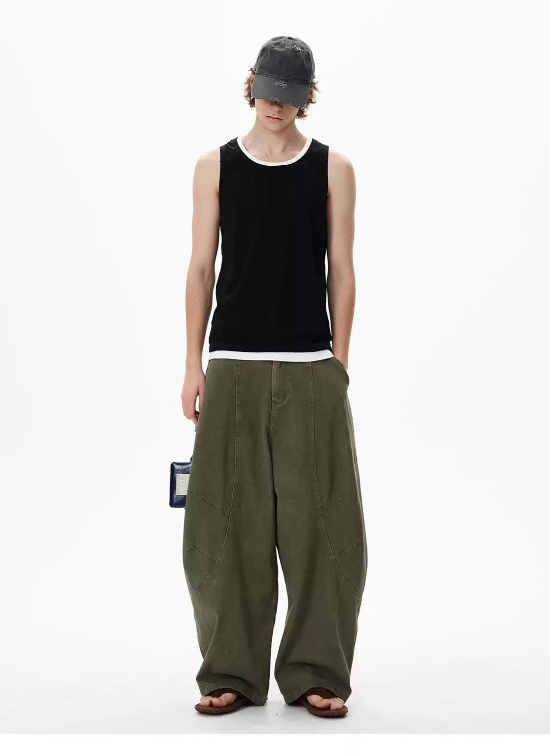 Wide Curved Cut Comfty Jeans Korean Street Fashion Jeans By 77Flight Shop Online at OH Vault