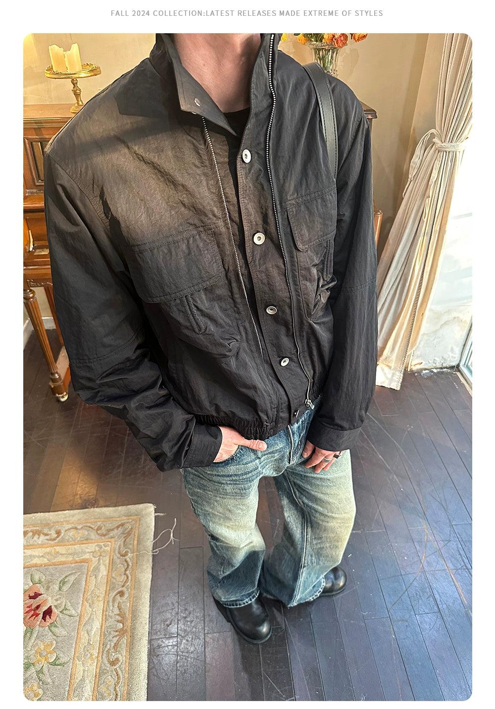 Breast Pockets Buttoned Zipped Jacket Korean Street Fashion Jacket By Made Extreme Shop Online at OH Vault