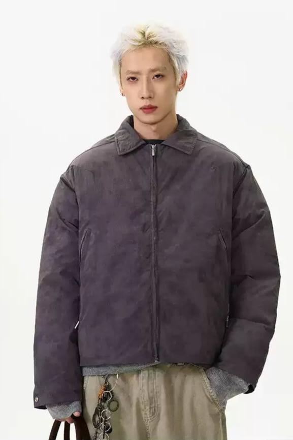 Dyed Side Zip Lined Jacket Korean Street Fashion Jacket By A PUEE Shop Online at OH Vault