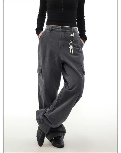 Washed Side Pocket Cargo Pants Korean Street Fashion Pants By Mr Nearly Shop Online at OH Vault