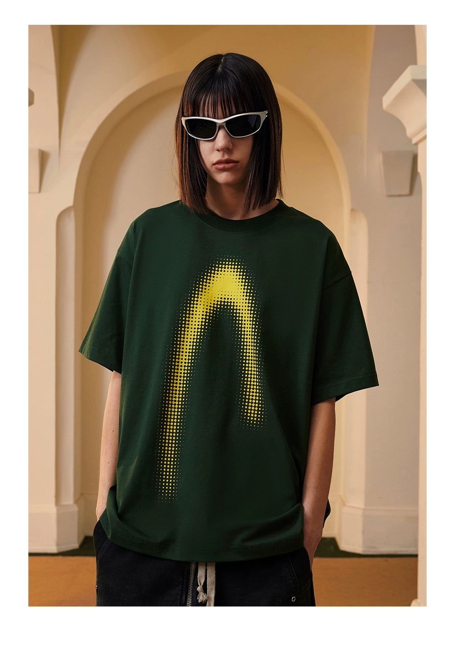 Half Tone Line T-Shirt Korean Street Fashion T-Shirt By A Chock Shop Online at OH Vault