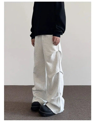 Drawcord Pleats Clean Fit Sweatpants Korean Street Fashion Pants By A PUEE Shop Online at OH Vault