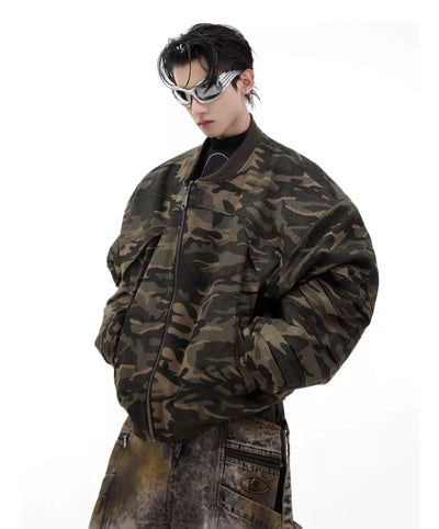 Embroidered Camouflage Denim Jacket Korean Street Fashion Jacket By Argue Culture Shop Online at OH Vault