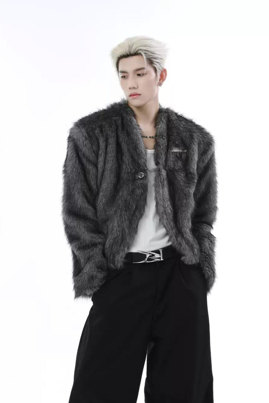 Faux Fur Short Blazer Korean Street Fashion Blazer By Turn Tide Shop Online at OH Vault