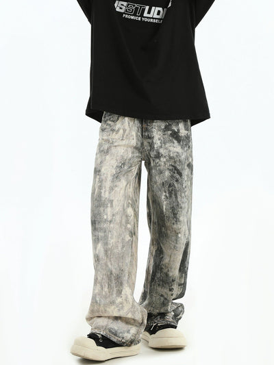 Paint Smudge Workwear Jeans Korean Street Fashion Jeans By INS Korea Shop Online at OH Vault