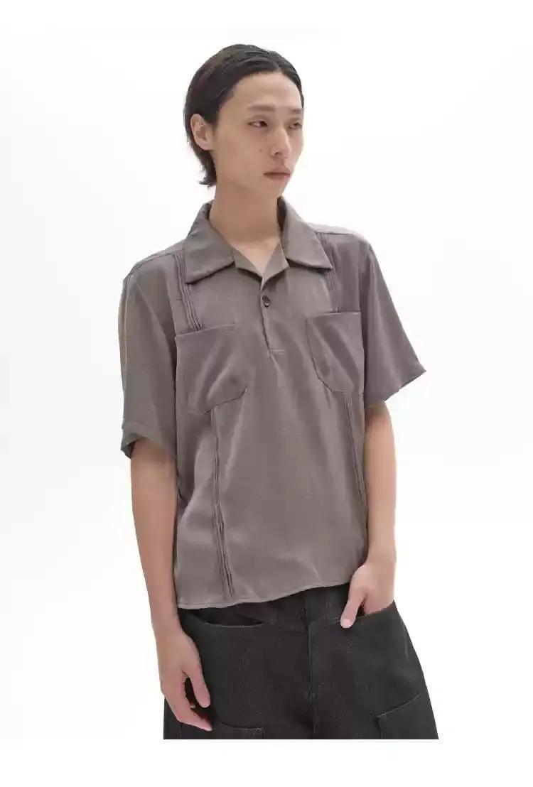 Pleated Front Pockets Polo Korean Street Fashion Polo By Pioneer of Heroism Shop Online at OH Vault