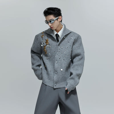 Assorted Details Buttoned Sweater Korean Street Fashion Sweater By Argue Culture Shop Online at OH Vault