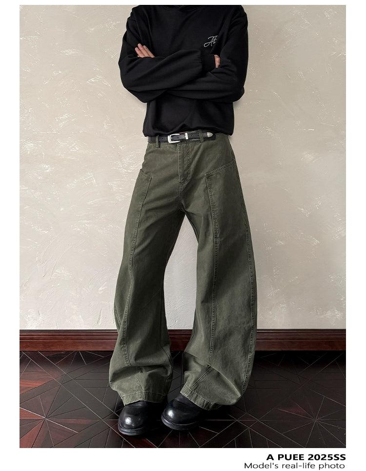 Washed Low-Rise Pants