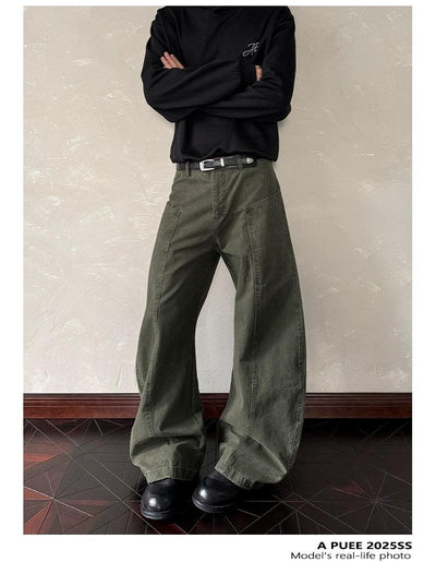 Washed Low-Rise Pants