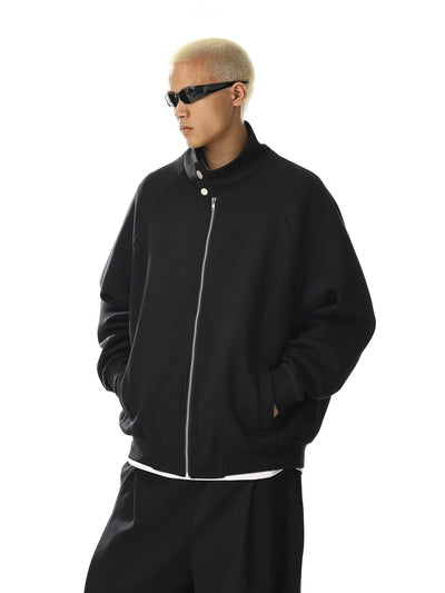 Funnel Neck Full-Zip Jacket Korean Street Fashion Jacket By MEBXX Shop Online at OH Vault