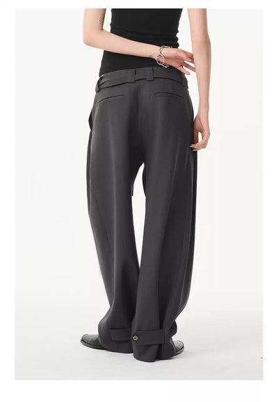 Buttoned Cuff Versatile Pants Korean Street Fashion Pants By Moditec Shop Online at OH Vault
