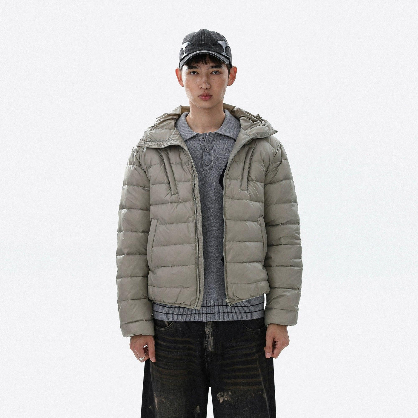 Basic Hooded Down Jacket Korean Street Fashion Jacket By Mr Nearly Shop Online at OH Vault
