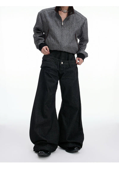 Double-Waist Wide Leg Jeans Korean Street Fashion Jeans By Argue Culture Shop Online at OH Vault