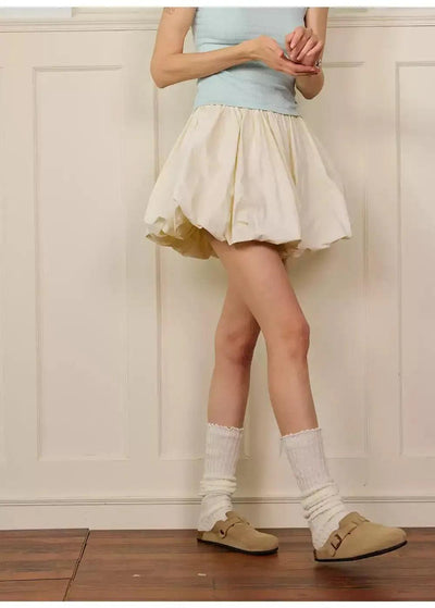 Pleated Puffy Skirt Korean Street Fashion Skirt By Donsmoke Shop Online at OH Vault