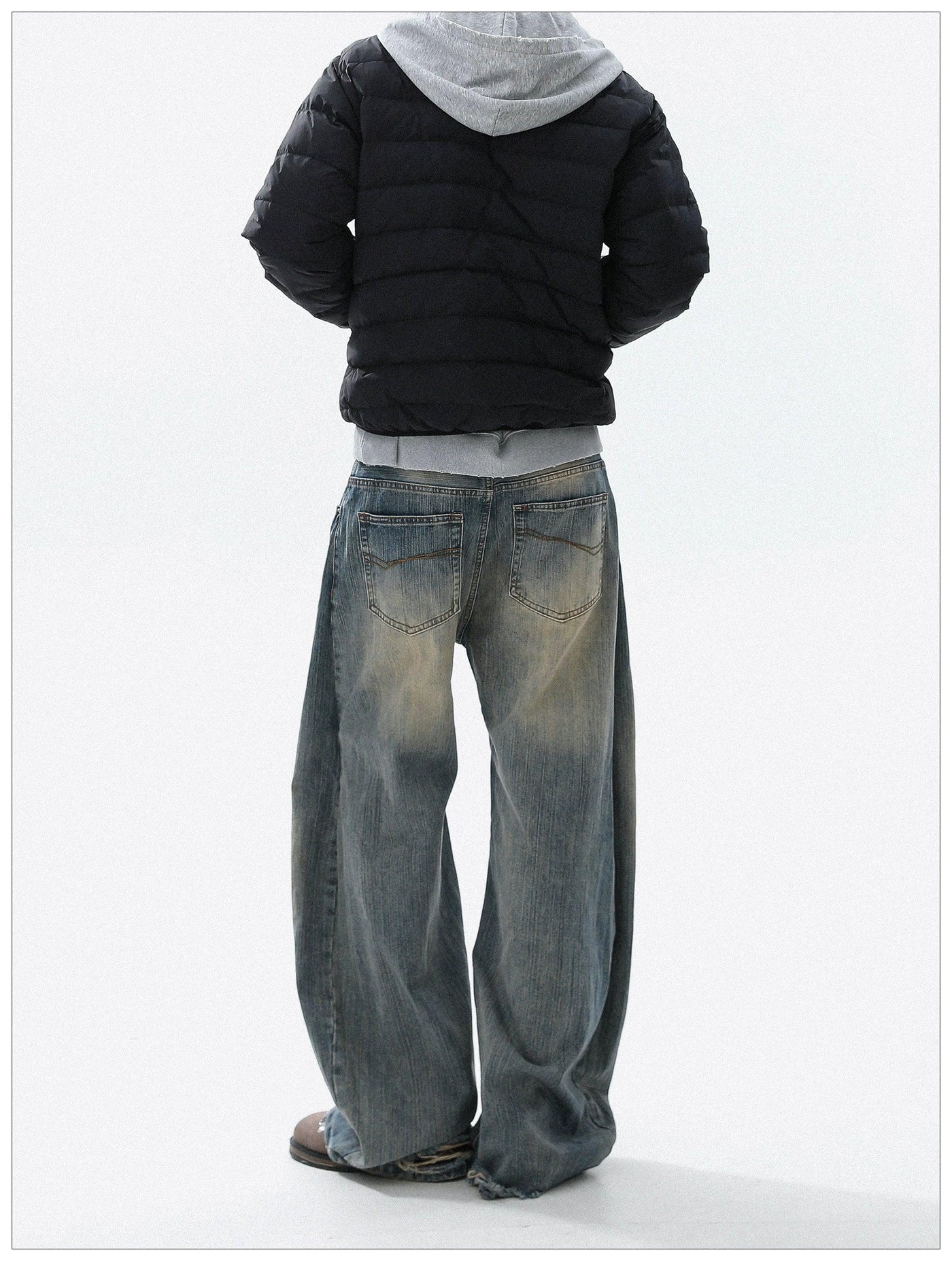 Washed Faded Straight Jeans Korean Street Fashion Jeans By Mr Nearly Shop Online at OH Vault