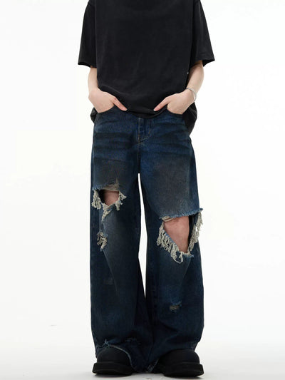 Distressed Spots Comfty Jeans Korean Street Fashion Jeans By Mad Witch Shop Online at OH Vault
