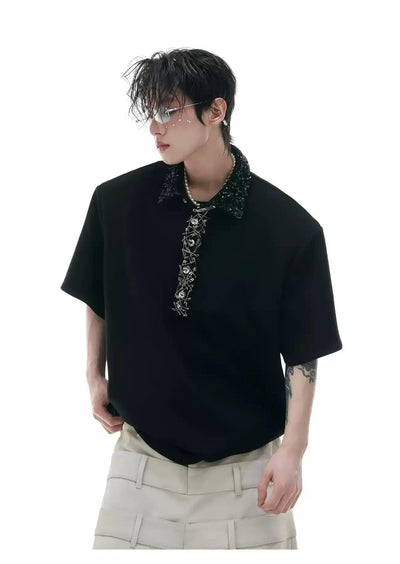 Sequins Pin Details Polo Korean Street Fashion Polo By Argue Culture Shop Online at OH Vault