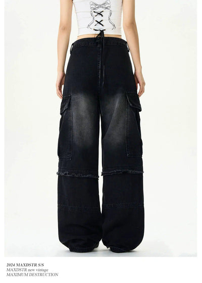 Washed Detachable Chain Jeans Korean Street Fashion Jeans By MaxDstr Shop Online at OH Vault