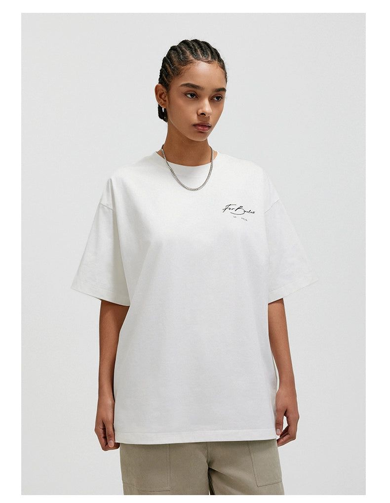 Minimal Print Logo T-Shirt Korean Street Fashion T-Shirt By Boneless Shop Online at OH Vault