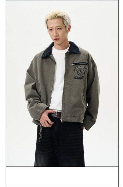 Cartoon Print Barn Style Jacket Korean Street Fashion Jacket By A PUEE Shop Online at OH Vault