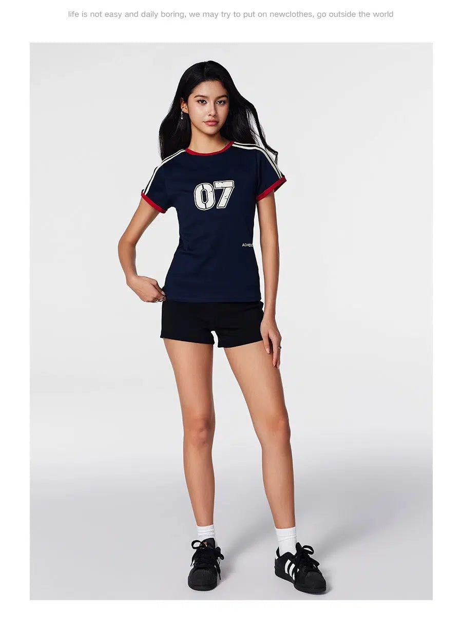07 Text Print T-Shirt Korean Street Fashion T-Shirt By A Chock Shop Online at OH Vault