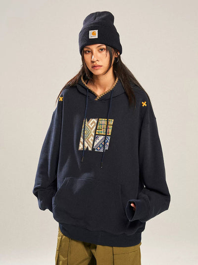 Tribal Pattern Stitch Hoodie Korean Street Fashion Hoodie By New Start Shop Online at OH Vault