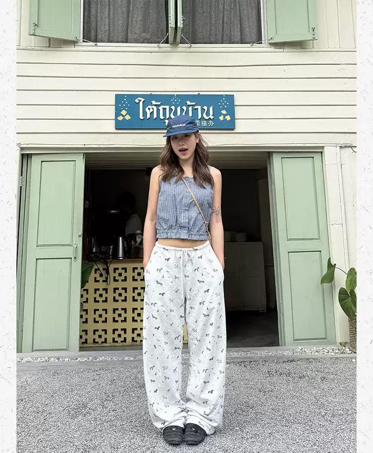 Daschund Pattern Drawstring Sweatpants Korean Street Fashion Pants By Made Extreme Shop Online at OH Vault