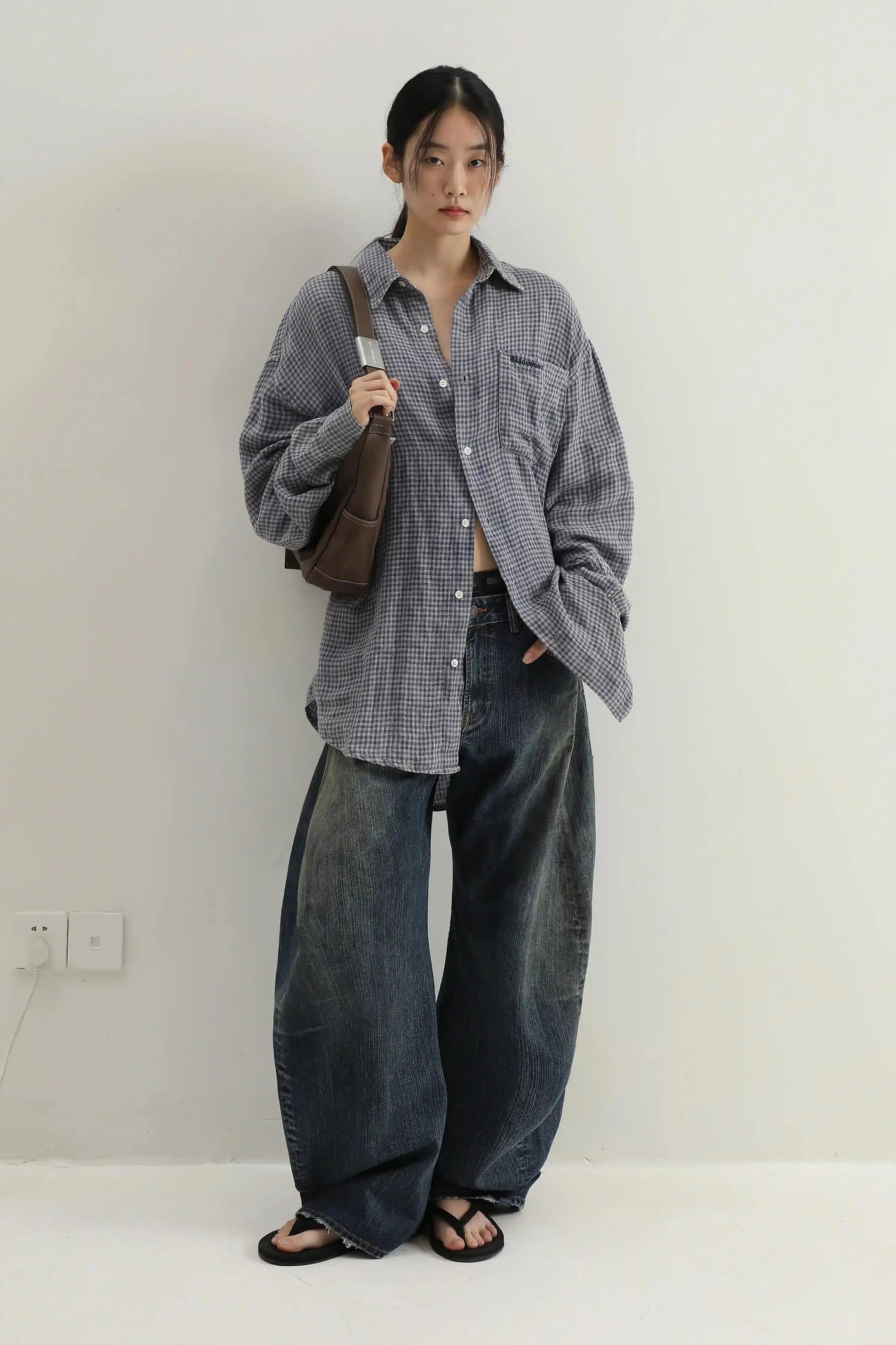 Linen Plaid Casual Shirt Korean Street Fashion Shirt By Mason Prince Shop Online at OH Vault